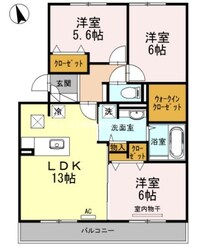 キャスバル　Ａ棟の物件間取画像